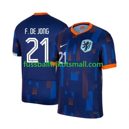 Fußballtrikots Niederlande Frenkie de Jong 21 EURO 2024 Kurzarm Auswärts-trikot kaufen